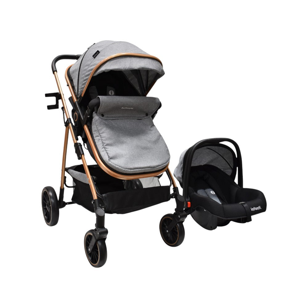 Infanti Carriola Sistema De Viaje Welly Convertible A Bambineto Color Gris
