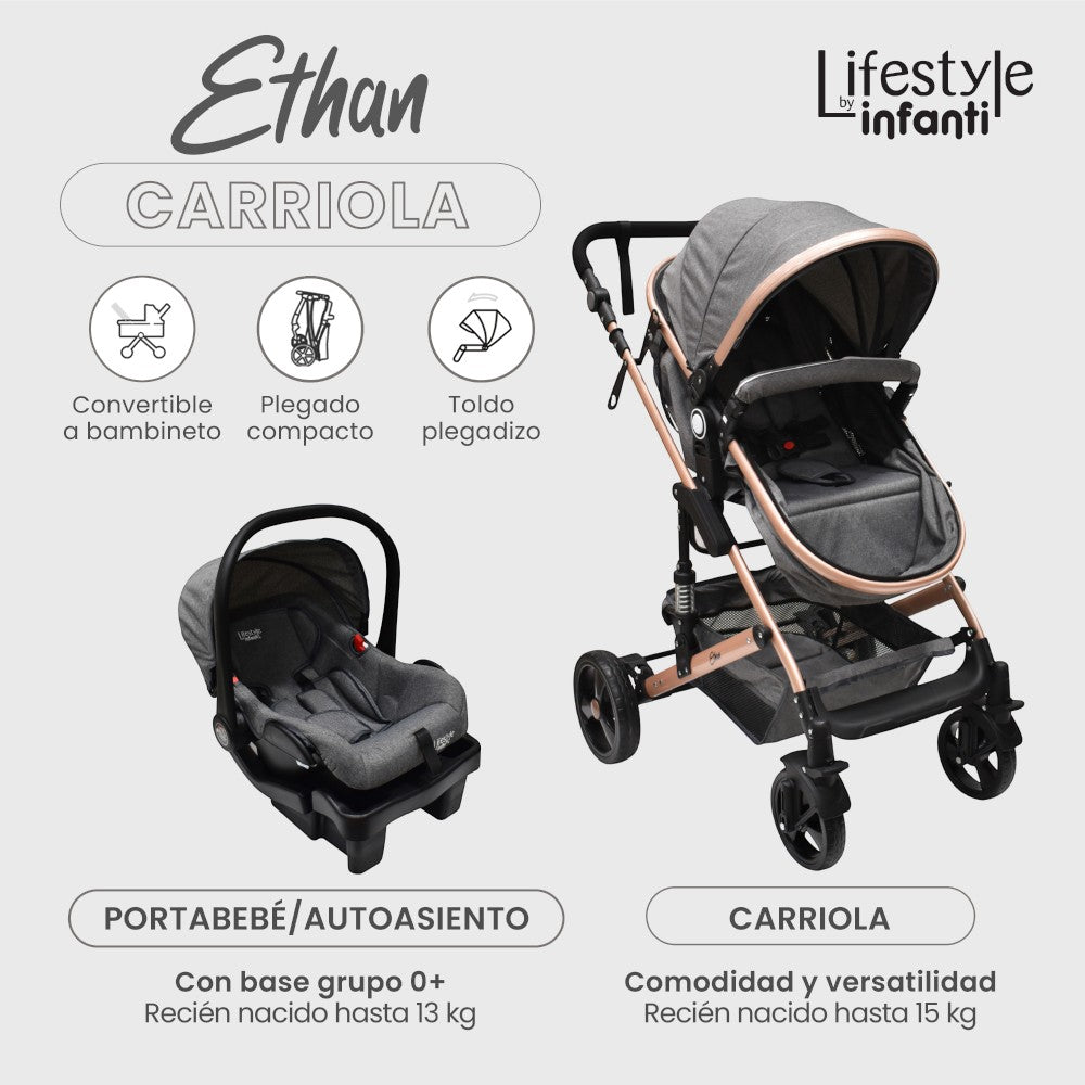 Carriola Travel System Ethan Lifestyle by Infanti Color Gris