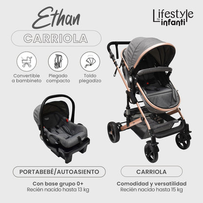 Carriola Travel System Ethan Lifestyle by Infanti Color Gris