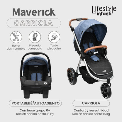 Combo Infanti Carriola Travel System, Cuna Colecho y Autoasiento Convertible a  Booster