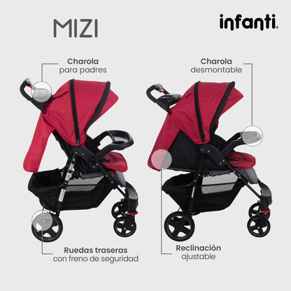 Carriola Infanit Mizi Con Sistema De Viaje Y Charola