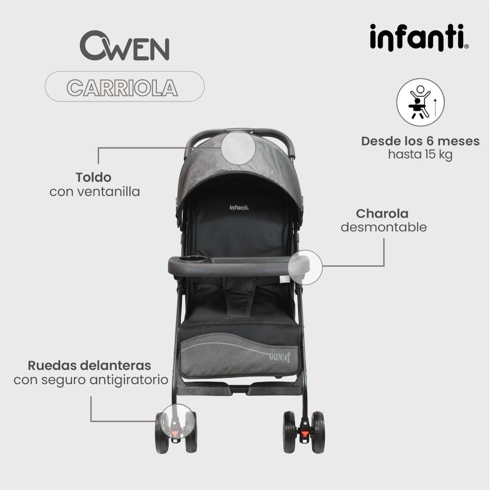 Carriola De Bebé Infanti Owen Plegable