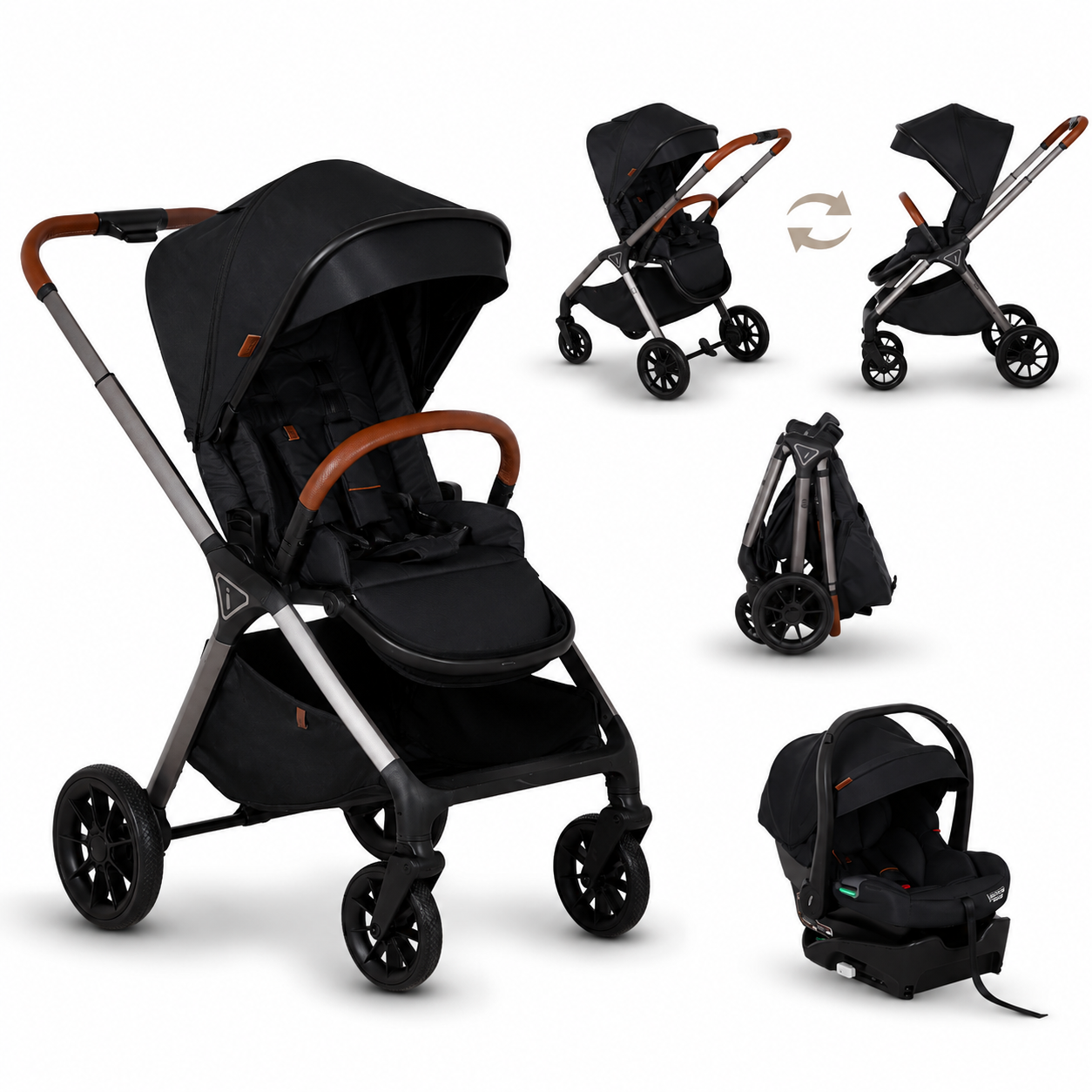 Carriola Elif Con Sistema De Viaje Base ISOFIX y Plegado Ultra Compacto