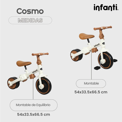 Triciclo Evolutivo 4 En 1 Infanti Cosmo Con Barra De Empuje