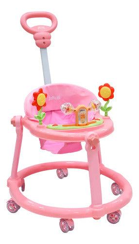 Andadera Picnic Con Tablero Interactivo Barra De Empuje y Altura Ajustable En 2 Posiciones, Infanti