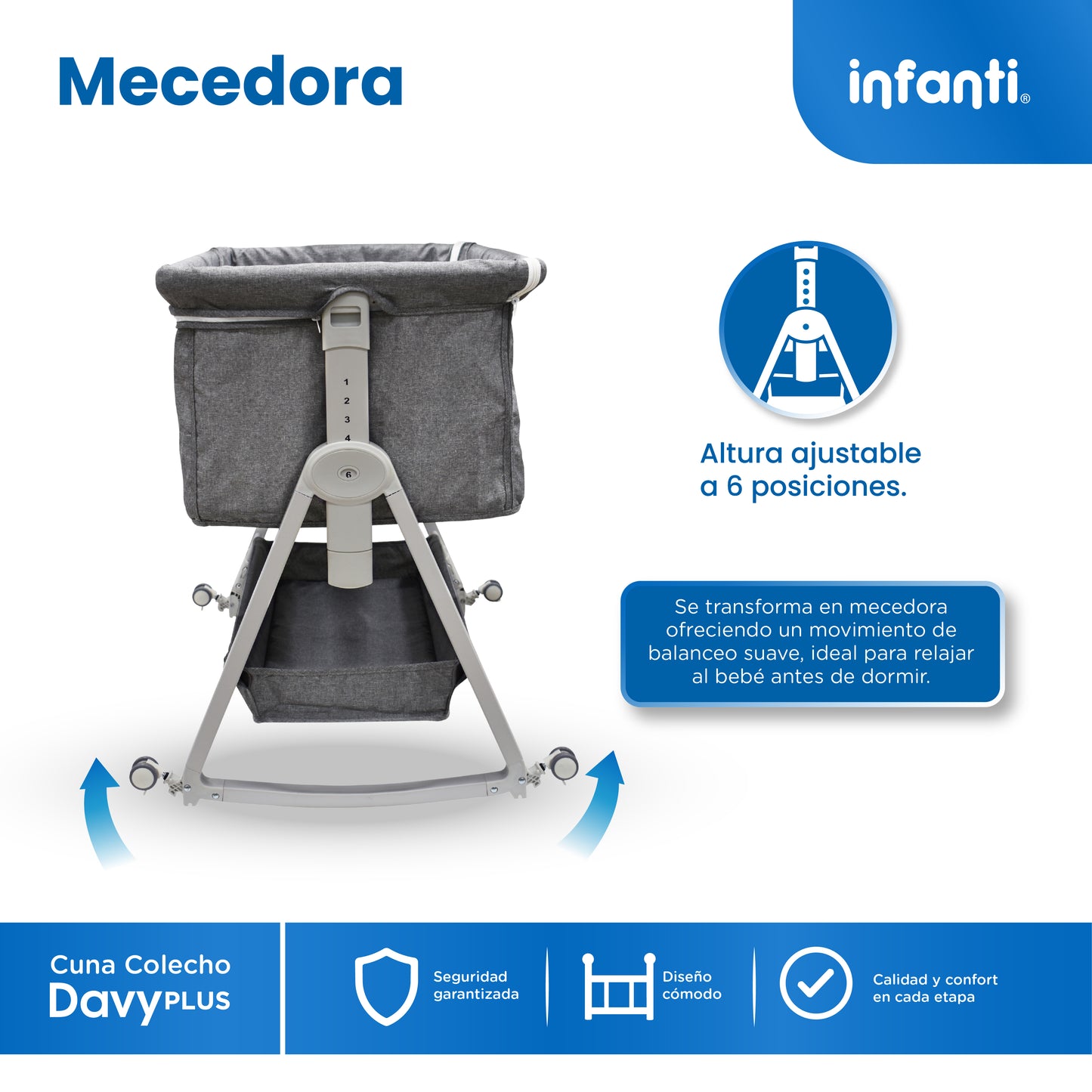 Cuna Corral Con Mosquitero Davy Plus Gris Con Cambiador Desmontable