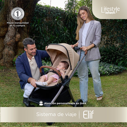 Carriola Elif Con Sistema De Viaje Base ISOFIX y Plegado Ultra Compacto