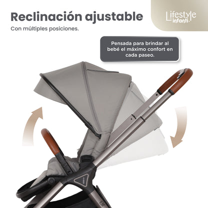 Carriola Elif Con Sistema De Viaje Base ISOFIX y Plegado Ultra Compacto