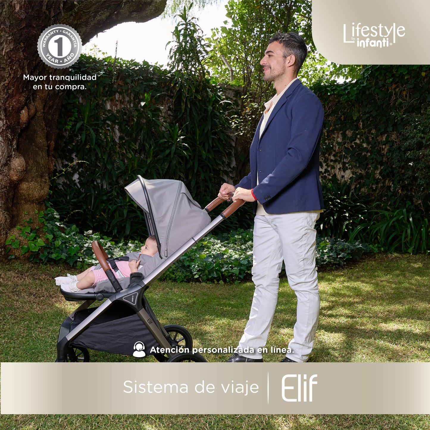 Carriola Elif Con Sistema De Viaje Base ISOFIX y Plegado Ultra Compacto