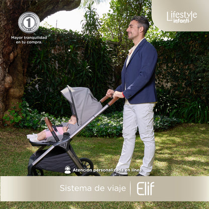 Carriola Elif Con Sistema De Viaje Base ISOFIX y Plegado Ultra Compacto