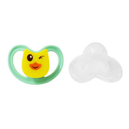 Chupón Ortodóntico Verde con Estampado de Pato, Libre de BPA, Infanti