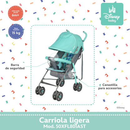 Carriola Bastón Stitch Disney Con Reclinación Ajustable Ultra Ligera y Plegable