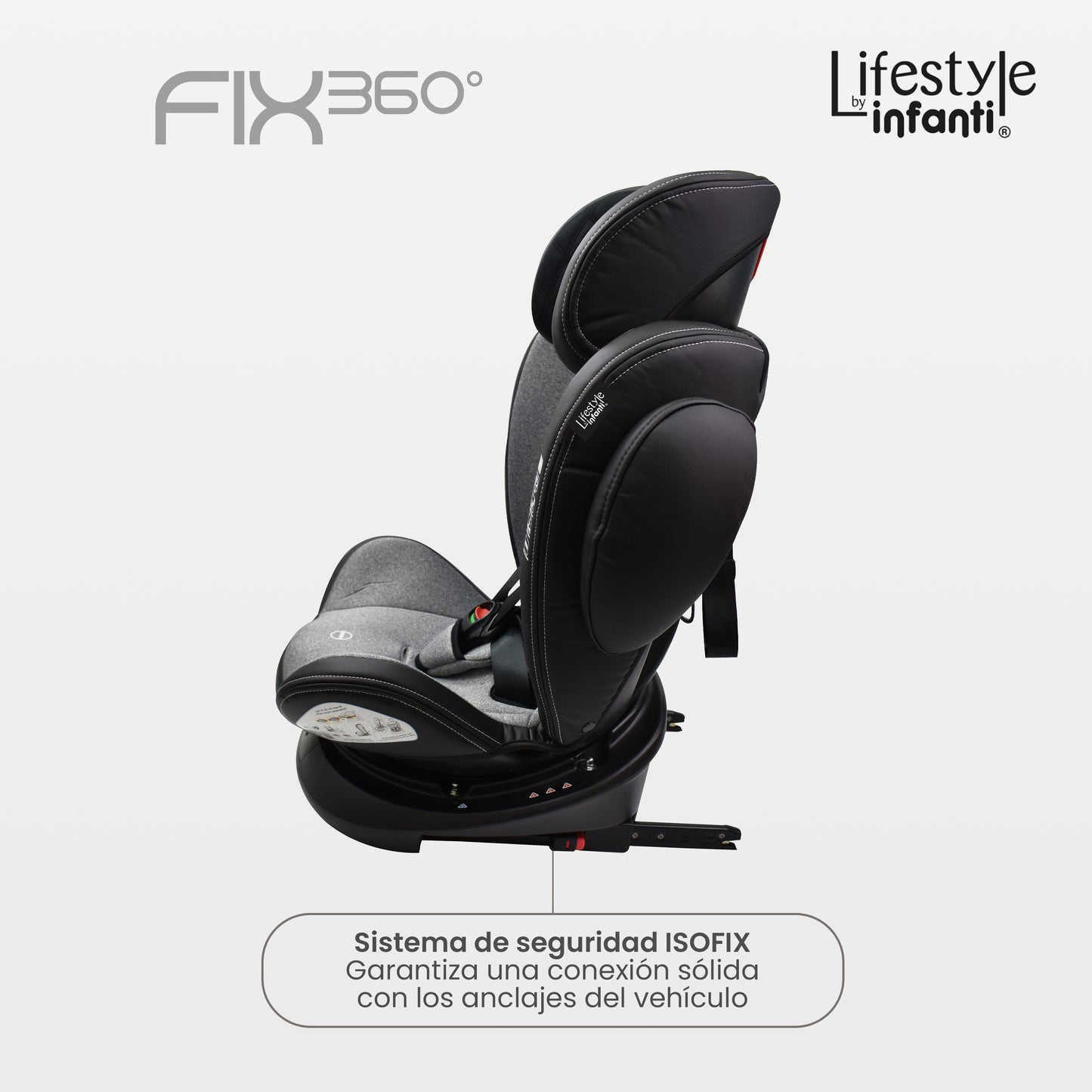 Autoasiento Para Bebé Fix 360° Negro Lifestyle By Infanti