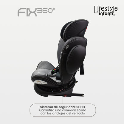 Autoasiento Para Bebé Fix 360° Negro Lifestyle By Infanti