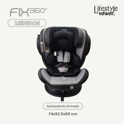 Autoasiento Para Bebé Fix 360° Negro Lifestyle By Infanti