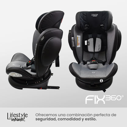 Autoasiento Para Bebé Fix 360° Negro Lifestyle By Infanti