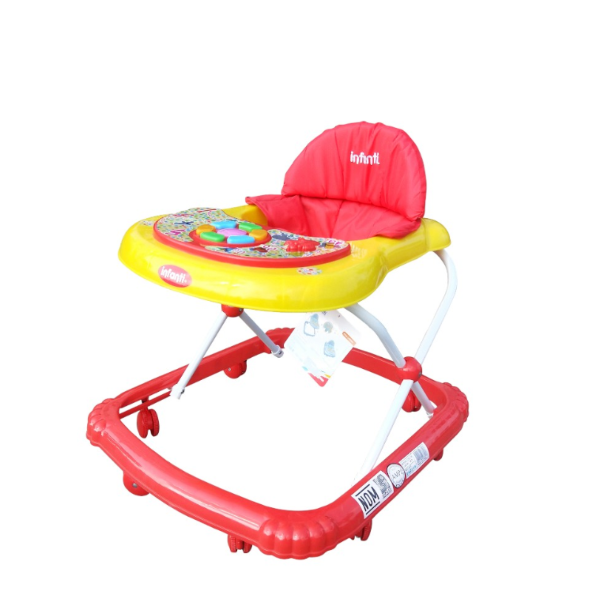 Andadera Andy Musical Plegable Estructura Metal Con Protecciones Plásticas y Tablero Interactivo