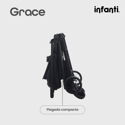 Carriola Grace Arena Con Toldo Completo Plegado Fácil Compacto Soporta Hasta 22 kg