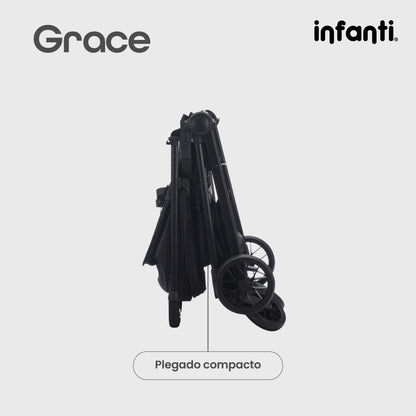 Carriola Grace Arena Con Toldo Completo Plegado Fácil Compacto Soporta Hasta 22 kg