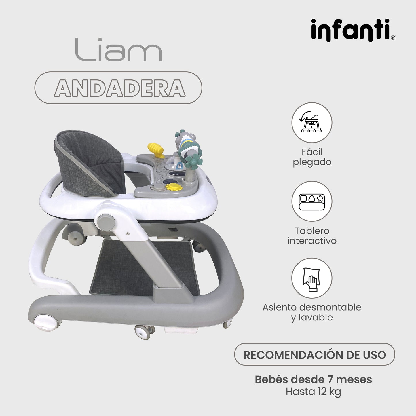 Andadera Para Bebé 3 En 1 Liam Lifestyle By Infanti