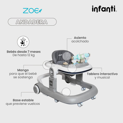 Combo Infanti Carriola Travel System, Andadera 2 en 1 y Silla Alta Para Bebé