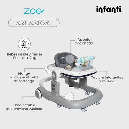Andadera Zoe Infanti 2 en 1 Caminadora