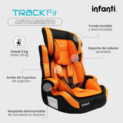 Autoasiento Infanti Track Fit Booster Grupo 1, 2 y 3 Anclaje Universal