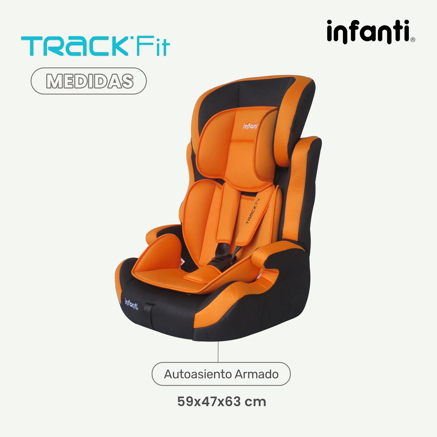 Autoasiento Infanti Track Fit Booster Grupo 1, 2 y 3 Anclaje Universal