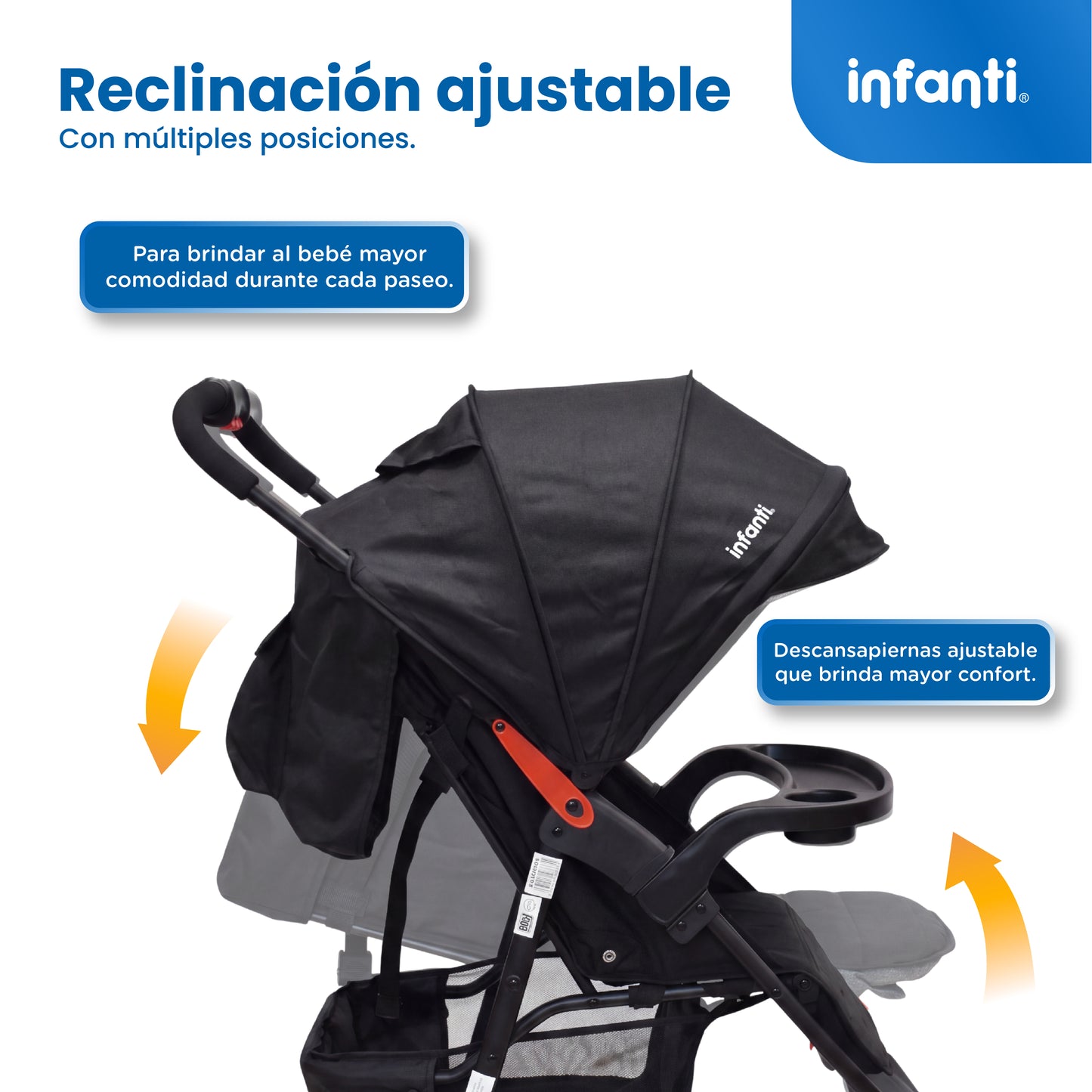 Carriola Travel System Hiro TS Con Portabebé, Plegado a una Mano, Arnés De 5 Puntos, Reclinaciones, Toldo Completo, Charola Con Portavasos y Frenos. Desde Recién Nacido. Hasta 15 kg, Infanti