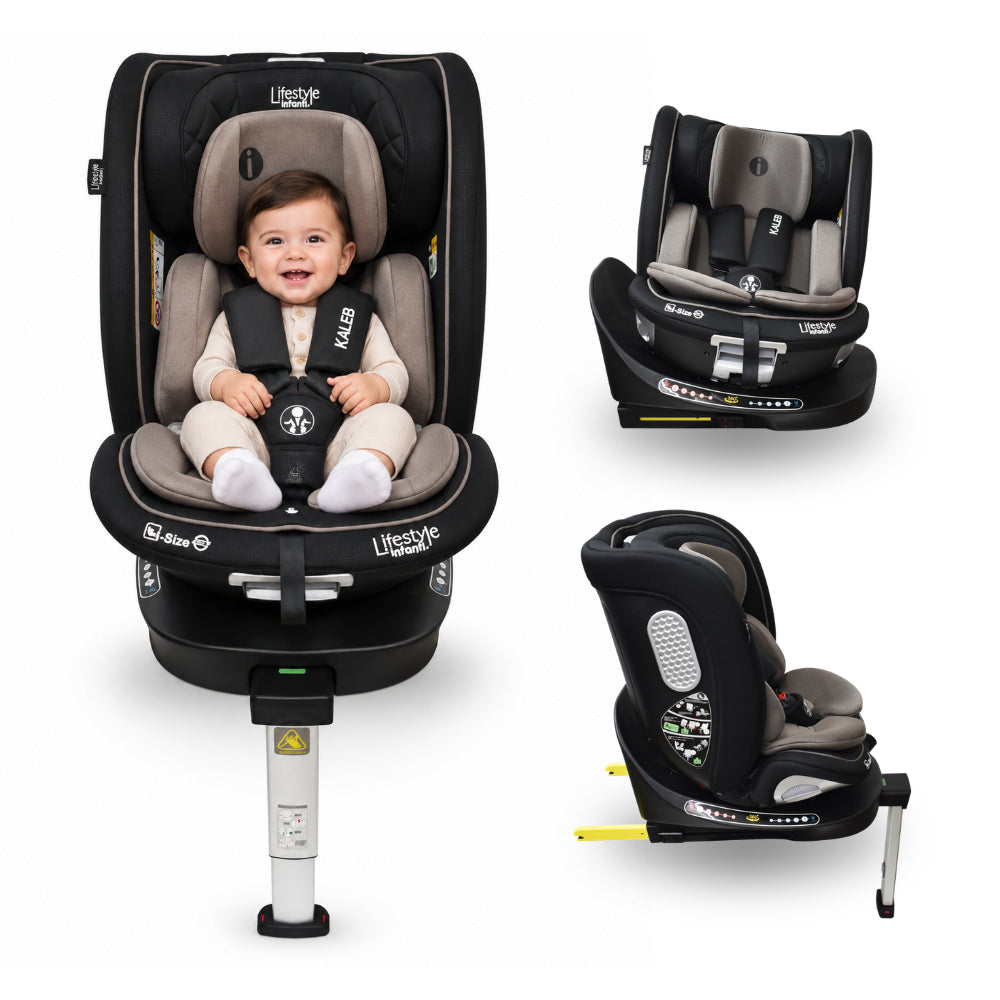 Autoasiento Kaleb 360° Con ISOFIX Pata De Soporte Arnés De 5 Puntos Y Reclinación Ajustable
