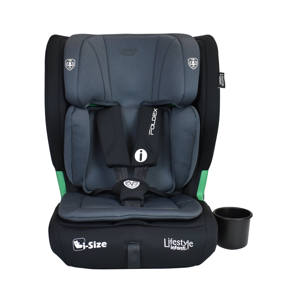 Autoasiento Foldex Grupo 1, 2 y 3 De 76 A 150 cm, i-Size, Arnés De 5 Puntos, ISOFIX, Top Tether, Soporte De Cabeza Ajustable, Protección Lateral, Plegable, Portavasos, Lifestyle By Infanti