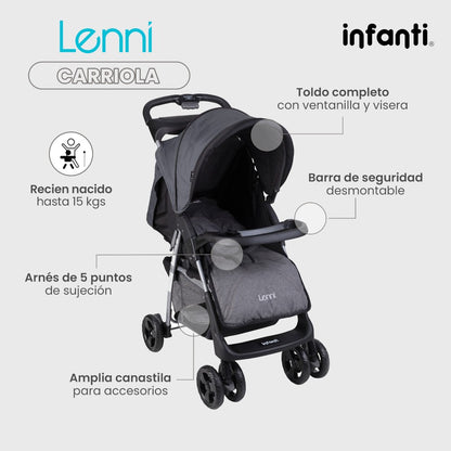 Combo Infanti Carriola Travel System, Cuna De Viaje De Lujo y  Autoasiento Convertible a Booster