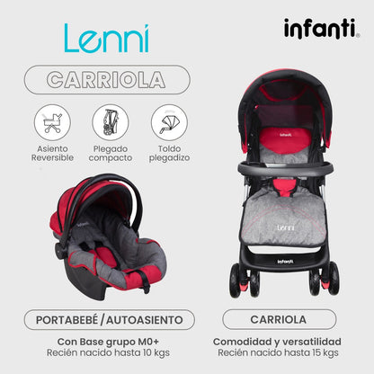 Carriola Infanti Lenni Con Sistema De Viaje Y Charola