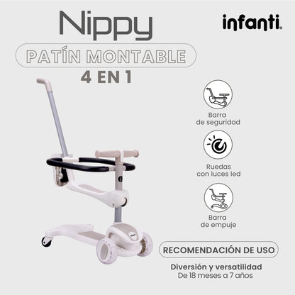 Patín - Montable 4 En 1 Infanti Nippy Con Barra De Seguridad