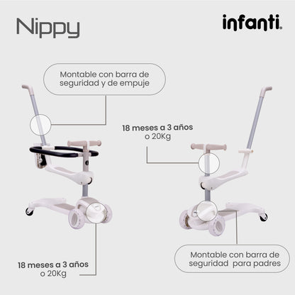 Patín - Montable 4 En 1 Infanti Nippy Con Barra De Seguridad