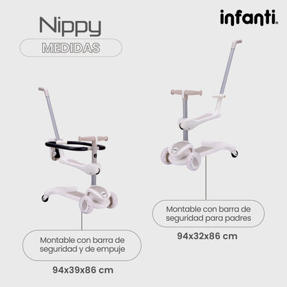 Patín - Montable 4 En 1 Infanti Nippy Con Barra De Seguridad