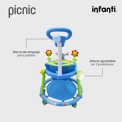 Andadera Plegable Para Bebé Con Barra De Empuje