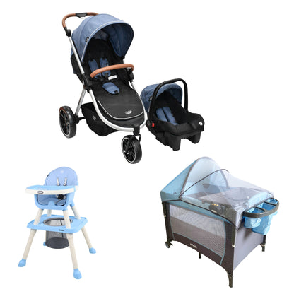 Combo Infanti Carriola Travel System, Cuna Colecho y Silla Alta Para Bebé