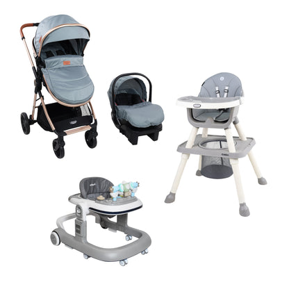Combo Infanti Carriola Travel System, Andadera 2 en 1 y Silla Alta Para Bebé