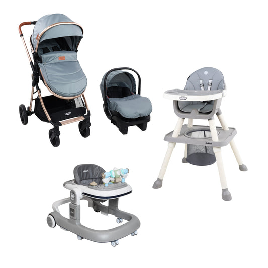 Combo Infanti Carriola Travel System, Andadera 2 en 1 y Silla Alta Para Bebé