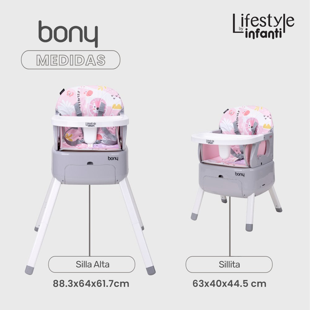 Silla Alta 3 En 1 Para Bebé Lifestyle By Infanti, Bony