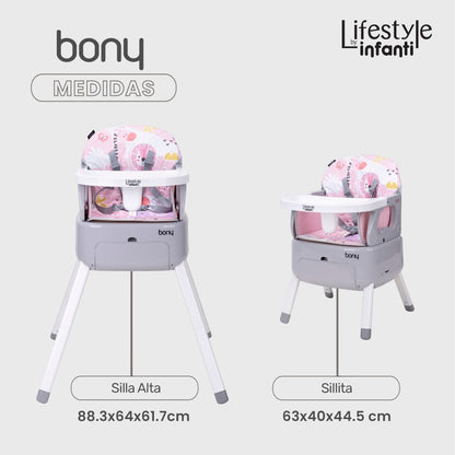 Silla Alta 3 En 1 Para Bebé Lifestyle By Infanti, Bony