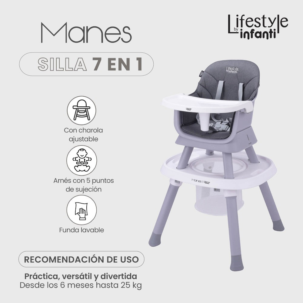 Silla Alta Manes Para Comer Lifestyle by Infanti 7 en 1