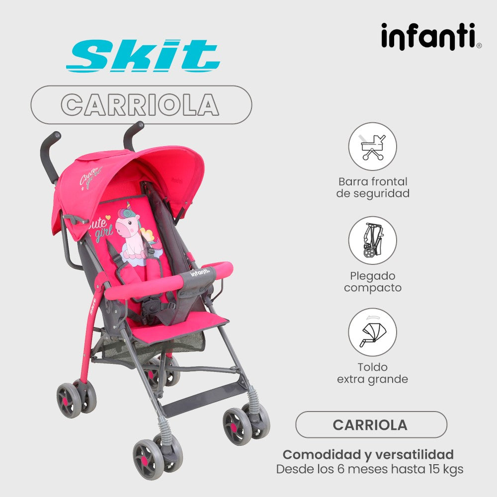 Infanti Carriola De Bastón Skit Unicornio/Dino Ligera Y Portátil