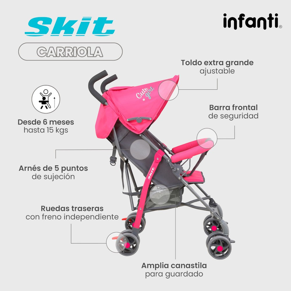 Infanti Carriola De Bastón Skit Unicornio/Dino Ligera Y Portátil