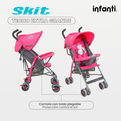 Infanti Carriola De Bastón Skit Unicornio/Dino Ligera Y Portátil