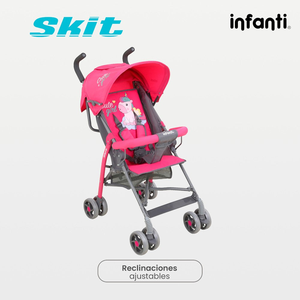 Infanti Carriola De Bastón Skit Unicornio/Dino Ligera Y Portátil