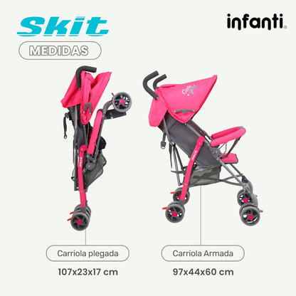 Infanti Carriola De Bastón Skit Unicornio/Dino Ligera Y Portátil