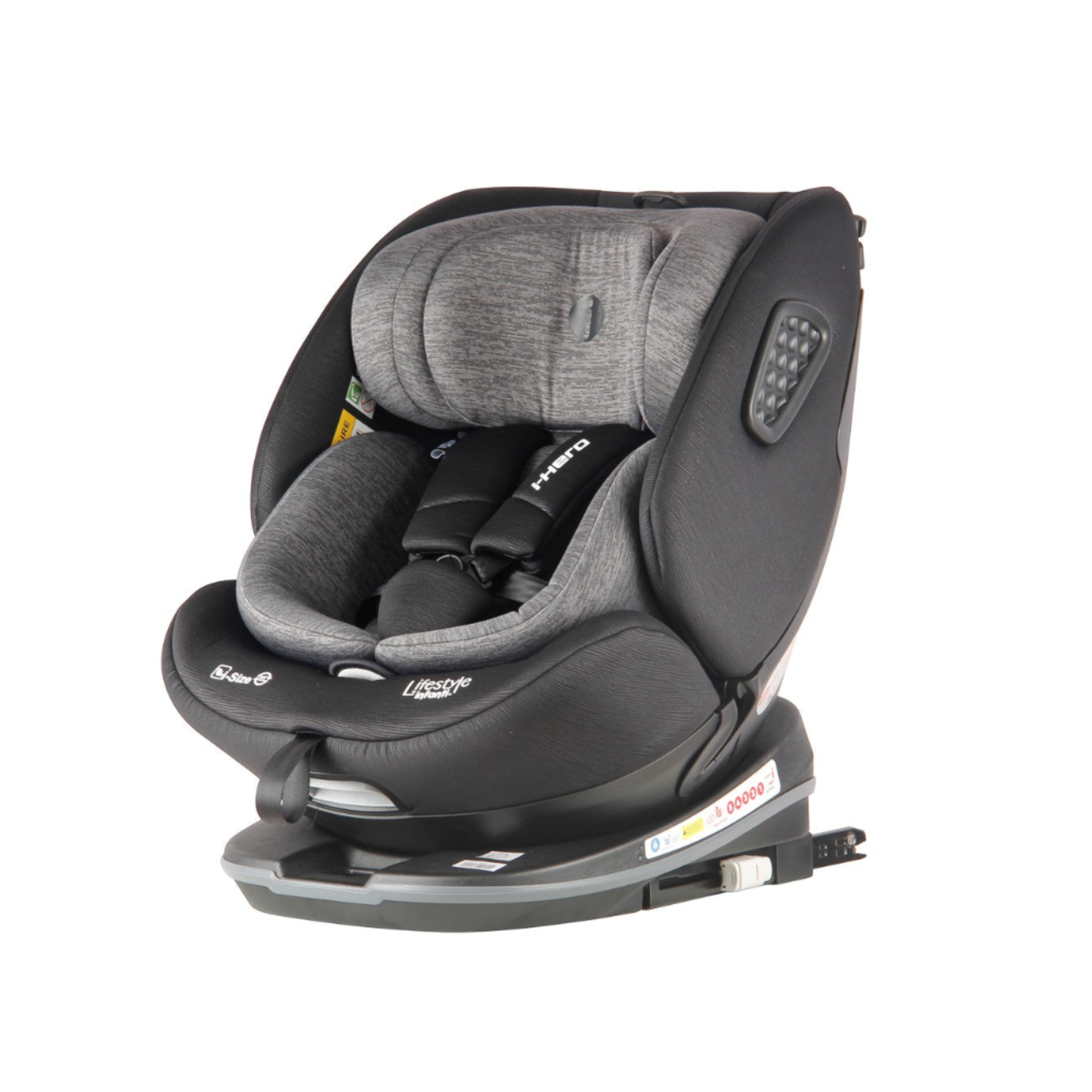 Autoasiento i Hero Negro/Gris Con Instalación ISOFIX Arnes De Seguridad y Normativa I-Size