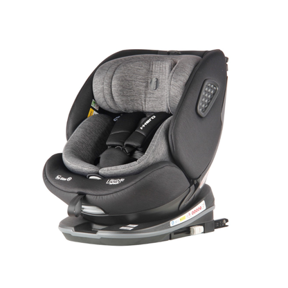 Autoasiento i Hero Negro/Gris Con Instalación ISOFIX Arnes De Seguridad y Normativa I-Size